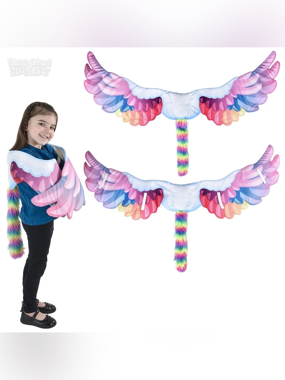 Adventure planet 55" rainbow Pegasus Wings / tail Halloween costume accessories
